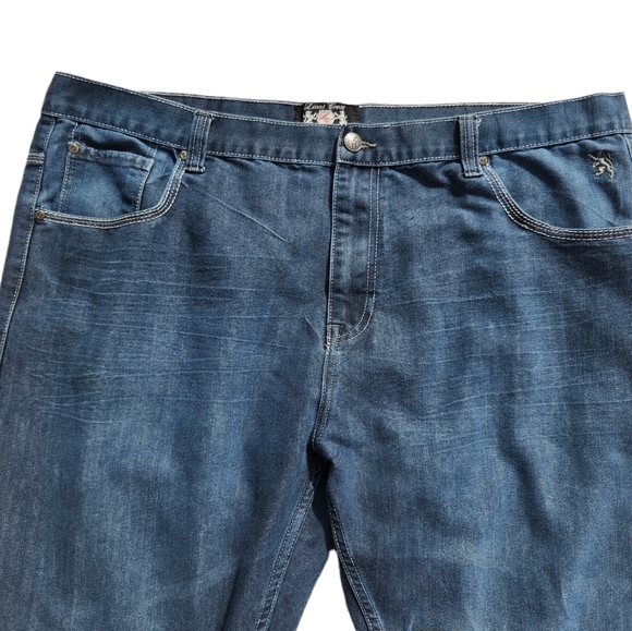 English Laundry Lion's Crest Mens Blue Denim 5 Pocketed Stretchy Jeans  46X32 - Picture 7 of 13